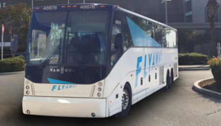 Tour bus as part of FlyAway bus program