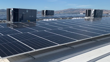 Solar panels outside of Van Nuys airport